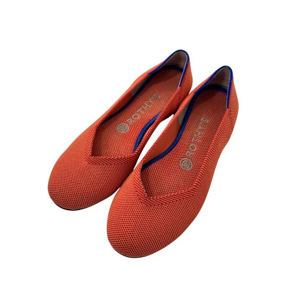 Rothys Womens Orange Loafer Flats Size 7.5 Sustainable Knit Material Lightweight - Picture 12 of 16